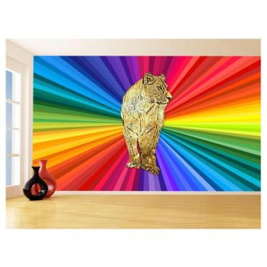 Imagem de Papel De Parede Animais Pop Art Leoa Colorido 3,5M Pxa451 - Você Decor