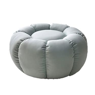 Imagem de ZABEES Banqueta com tecnologia de descanso para os pés, pufe otomano, corredor, trocador de sapatos, banqueta redonda para descanso de pés para sala de estar, assento acolchoado de quarto