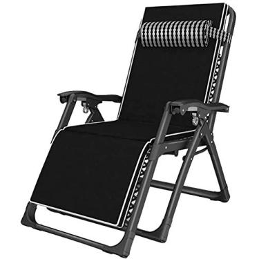 Imagem de Espreguiçadeira de jardim, espreguiçadeira, dobrável, confortável, reclinável de gravidade zero, reclinável ajustável para terraço, área externa, escritório, praia, espreguiçadeira, extralarga, com
