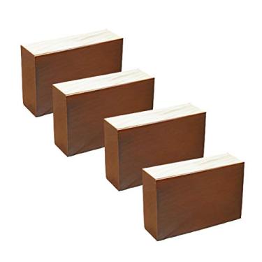 Imagem de SENNIAN Conjunto de 4 pernas de móveis de madeira, perna de elevação retangular para móveis, pés de cama de madeira maciça, pernas de sofá em pinho, pés de armário de TV, pernas de suporte de mesa de
