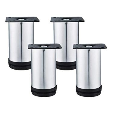 Imagem de ZJYWMM Pernas de móveis pernas de mesa de metal adiustável pés de cozinha pés de cozinha redondos de substituição de móveis pernas de sofá pernas de sofá mesa pernas armários de cama elevadores 4
