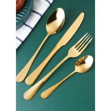 Imagem de Faqueiro Dourado Victoria 32 Peças - By Fineza - Sa