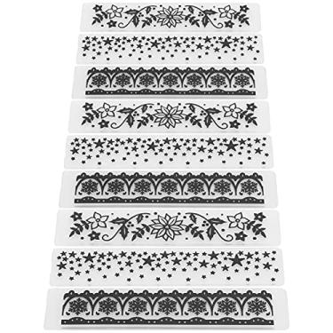 Imagem de Acouto 9 Unidades de Pastas de Gravação de Plástico - Modelos de Relevo Côncavo-convexo, Artesanato Em Papel, Fabricação de Cartões, Suprimentos para Scrapbooking Compatíveis Com Máquinas de Gravação Populares
