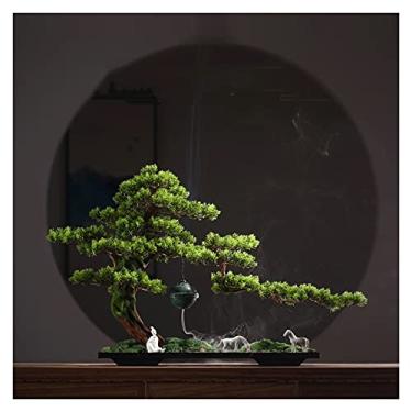 Imagem de KUYBTU Árvores artificiais, plantas artificiais, simulação de árvore artificial, bonsai de pinheiro, bonsai de planta Zengreen, entrada de hotel, decoração de casa de bonsai falso, planta artificial