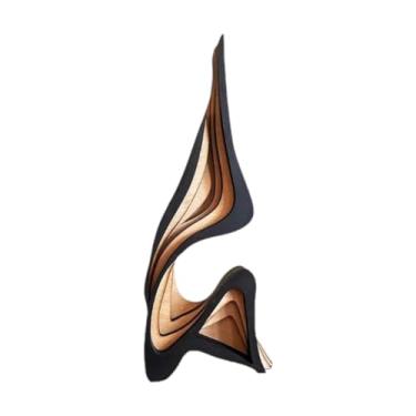 Imagem de IEUDNS Estátua de arte curvada, estatueta, artesanato, coleção, estátua moderna, escultura abstrata para quarto, mesa, casa, decoração de festas, prateleira, 40x17cm