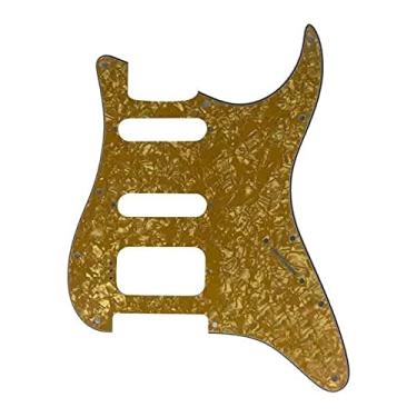 Imagem de Placa de arranhão de guitarra Peças de guitarra 11 furos de parafuso para Stratocaster SSH Humbucker Pickguard Pickguard de guitarra (Cor: 4Ply Golden Pearl)