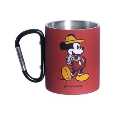 Imagem de Zonacriativa – Caneca Mosquetão 300ml Mickey | Caneca Térmica c/Alça Mosquetão e Corpo Emborrachado – Ideal p/Prender Na Mochila e Cordões - Leve em Passeios e Festas sem Perder - Tamanho Ideal