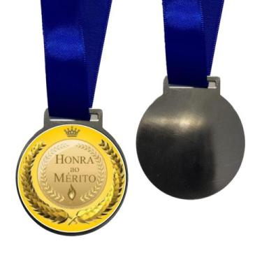 Imagem de 10 Medalhas, Medalha Honra ao Mérito para Premiação Adesivada, 50mm, c