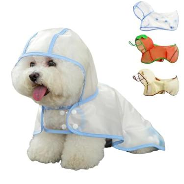 Imagem de Touchdog Poncho de capa de chuva para cães – TPU impermeável com cintos ajustáveis e design rotch em U para raças pequenas a grandes (P-G) | Shiba Inu, Poodle, Corgi (bola azul, médio)