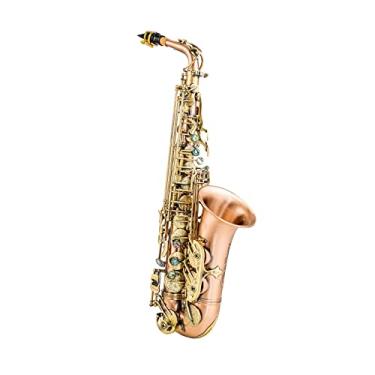 Imagem de Verniz dourado para saxofone alto de cobre fósforo Student EB com sino de 2 peças