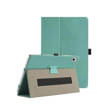Imagem de Capa para tablet Wacom MovinkPad 11 polegadas, capa dobrável de couro sintético FJIASTB com suporte para caneta e alça de pulso, portátil para viagens de negócios (verde)