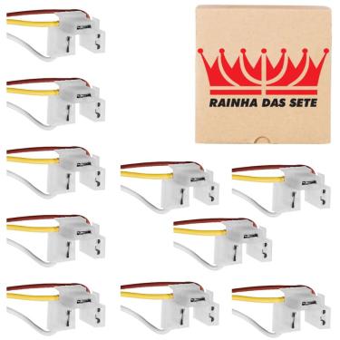 Imagem de 10 Soquete Farol Lâmpada H4 Fio 1.5mm Ete ETE7090B