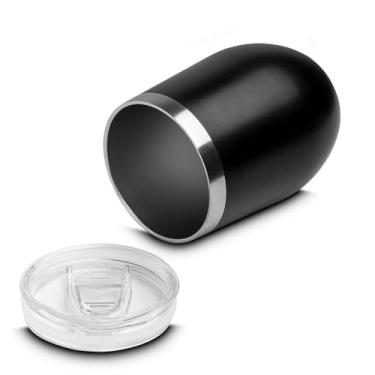 Imagem de Copo Térmico Inox 350ml Preto com Tampa Hermética – Parede Dupla, Antivazamento, Ideal para Bebidas Quentes e Frias