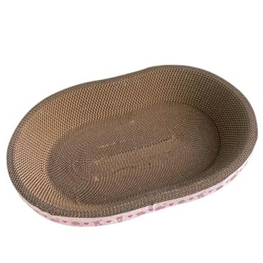 Imagem de Generic CAT Scratcher Cardboard Pedido de papel corrugado Play Play Center Furniture Protector Oval Bowl em forma de cama Cama de dormir para dormir, 57 Cm
