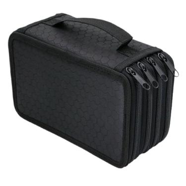 Imagem de Estojo para 72 Lápis, Necessaire com 3 Zíperes, Alça para Transporte, Organização Perfeita para Artistas!​(72Preto)