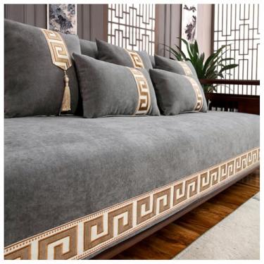 Imagem de SPXMQSS Capa para sofá, capa de sofá seccional, macia de chenille, 1/2/3/4 lugares, antiderrapante, capa de sofá de canto, protetor de móveis em forma de L, 45 x 45 cm