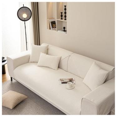 Imagem de SPXMQSS Capas de sofá para sofá secional, capas de assento de sofá antiderrapantes, capa de sofá macia de chenille 1/2/3/4 lugares, universal em forma de L, protetor de móveis A 90 x 180 cm