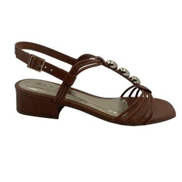 Imagem de Sandália Casual Ramarim Salto Baixo Marrom 2548203 - Caramelo 37, Marr