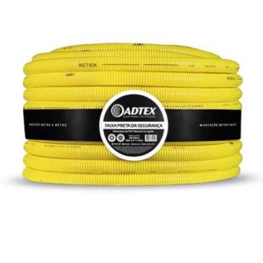 Imagem de Rolo Mangueira corrugada 3/4" (25mm) amarelo Adtex 50m