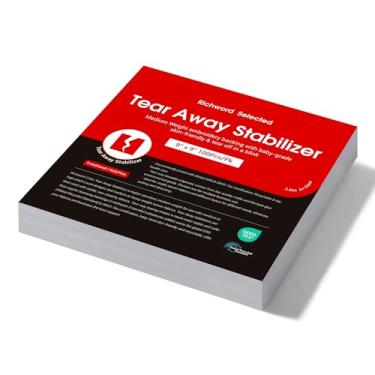 Imagem de Estabilizador de bordado selecionado Richword, suporte de rasgo, 56,7 g Estabilizador de bordado de peso médio para máquina de bordar (100 folhas de 30,5 x 30,5 cm)