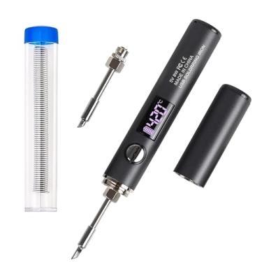 Imagem de Kit de ferro de solda 3 em 1, caneta de solda USB-C recarregável com tela de LED, ferro de solda portátil alimentado por bateria