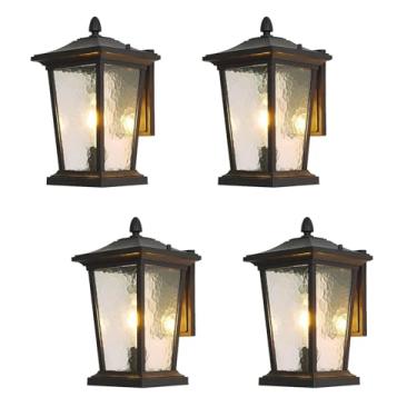 Imagem de Luminária de parede LED, arandela de parede externa quadrada em alumínio fundido com acabamento preto, ideal para jardim, varanda ou pátio.