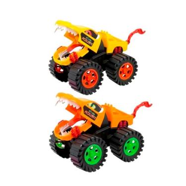 Imagem de Kit Brinquedo Monster Truck Wolf Carrinho Miniatura Fricção 29,5cm
