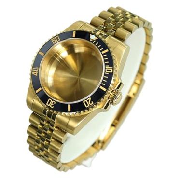 Imagem de FEIYASHI Caixa de relógio de aço SUB Diver dourada de 40 mm com vidro de cristal de safira para movimento NH35/34/36 Miyota8215 ETA2824, Tampa inferior sólida 4, For Miyota8215 8205 Movement, Caixa de