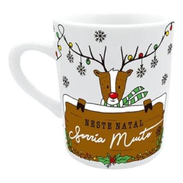 Imagem de Caneca de Porcelana Natal Mágico 300ml – Sorria Muito e Celebre o Espírito Natalino