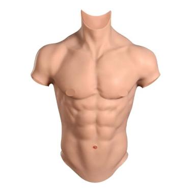Imagem de SUAISKR Colete Masculino Realista De Silicone Para Cosplay, Simulação Pele (Branco, Tamanho G)