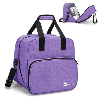 Imagem de Bolsa de máquina Serger Yarwo Purple com placa de madeira 38x31x35cm