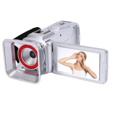 Imagem de ASHATA Filmadora Com Câmera de Vídeo 4K, Câmera Vlogging de 64 MP para YouTube Tela Giratória de 3,0 Polegadas Filmadora Com Zoom Digital 18X Com Interface USB, para Escola de Viagens (Prata)