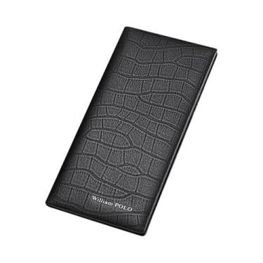 Imagem de Carteira Masculina De Couro Genuíno Com Padrão De Crocodilo WILLIAMPOL
