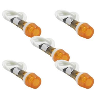 Imagem de Kit 5 sinaleiro 9mm olho de boi amarelo bivolt - SIBRATEC