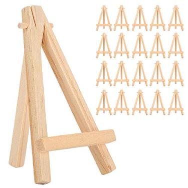 Imagem de Naroote Cavalete de Madeira Natural Dobrável, Suporte de tripé para Pintura Pequena, Festas de Arte para 20 Peças de Mini Cavaletes para Pintores