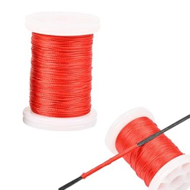 Imagem de KURUGEILI 120 jardas/110 m Tiro com arco fio para servir 3 fios de nylon durável fio de servir para amarrar arco recurvo composto Peep Sight Nock proteção vermelha