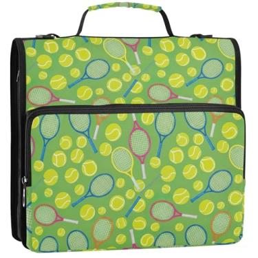 Imagem de Fichário colorido verde tênis de 3,5 cm, organizador de fichário resistente com zíper, bolsa escolar com alça de ombro, carteira floral, comporta 500 lençóis, 34,5 x 31,5 x 9 cm