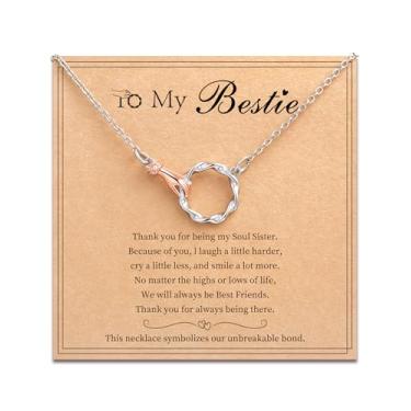 Imagem de LAVEIR Colar significativo para mulheres, colar de anel Mobius, presentes para mãe, filha, melhor amiga, namorada ou esposa, presentes de aniversário e Natal, Banhado a ouro, Sem Pedra Preciosa