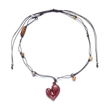 Imagem de XIAOMOJEW Colar de coração boho feminino com pingente de gargantilha de coração inchado, joia do dia dos namorados, one, Acrílico, Sem Pedra Preciosa