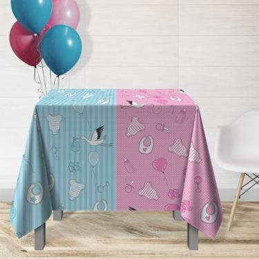 Imagem de 4 Toalha Mesa Festa TNT Chá Revelação Menina Menino 140X140 - Idealiza