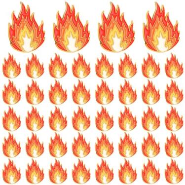 Imagem de Zeyune Alfinetes de lapela esmaltados chamas de fogo a granel broche de esmalte duro de fogo acessórios de ouro vermelho amuletos de chama a granel para chapéus, roupas, mochilas para adultos, homens