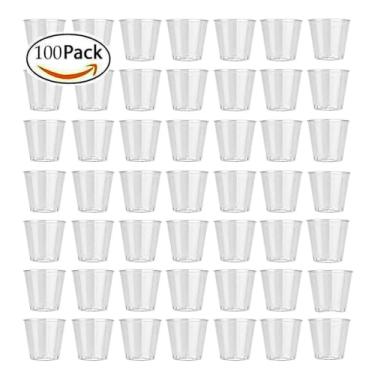 Imagem de Copos de Shot Descartáveis Plástico Transparente Cups Geleia Tumblers para Festa Aniversário Casamento Noite Hen Pub Lar Reutilizáveis Limpeza Rápida