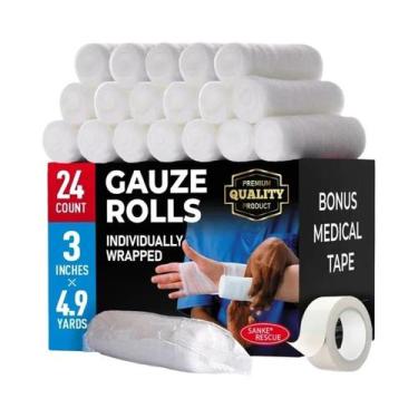 Imagem de Atadura Elástica De Algodão PBT 7.5cmX4.5m 12-24pcs Suprimento Médico 