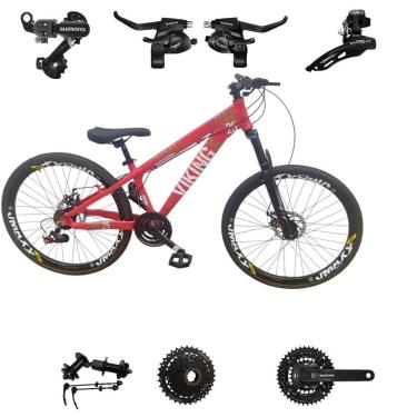 Imagem de Bicicleta 26 VikingX Tuff25 21v Shimano Cubo k7 Aluminio Freeride Disco Mecânico Pneu Slick 1.50-Unissex