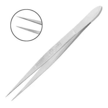 Imagem de Pinça Sobrancelha Bisturi Inox Prata Profissional Mundial