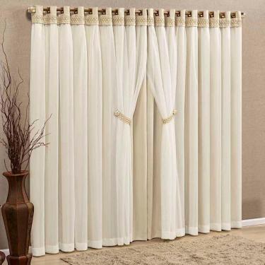 Imagem de Cortina Grécia 2 Mts Sala Quarto Blackout Para Varão - Palha