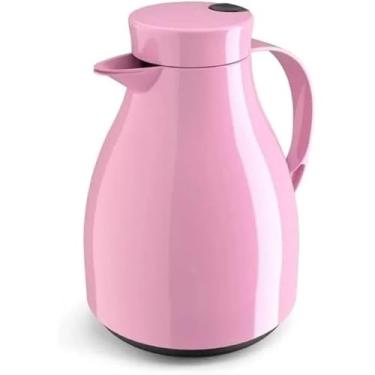 Imagem de Garrafa térmica com botão de pressão de 500 ml para chá e café, adequada para uso diário (Rosa)