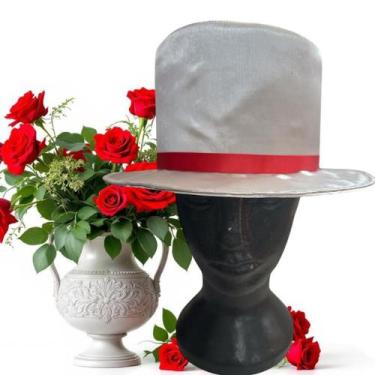 Imagem de Cartola Simples Branca  Acessório Clássico para Rituais e Decorações -