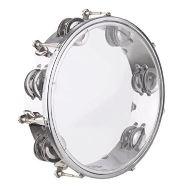 Imagem de RiToEasysports Pandeiro, Instrumento Musical Portátil de Plástico Pandeiro de 8 Polegadas Com Pratos de Metal de Fileira Dupla para Festas de Dança e Canto Karaokê Jogos Infantis Aula de (SILVER #8S)