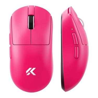 Imagem de MCHOSE Mouse para jogos sem fio A7 V2 Pro Esports 59g, PAW3395, 26K DPI, TOPSPEED Wired 8K/Wireless 1K Polling, 130 horas de vida útil da bateria PC/Mac Rosered